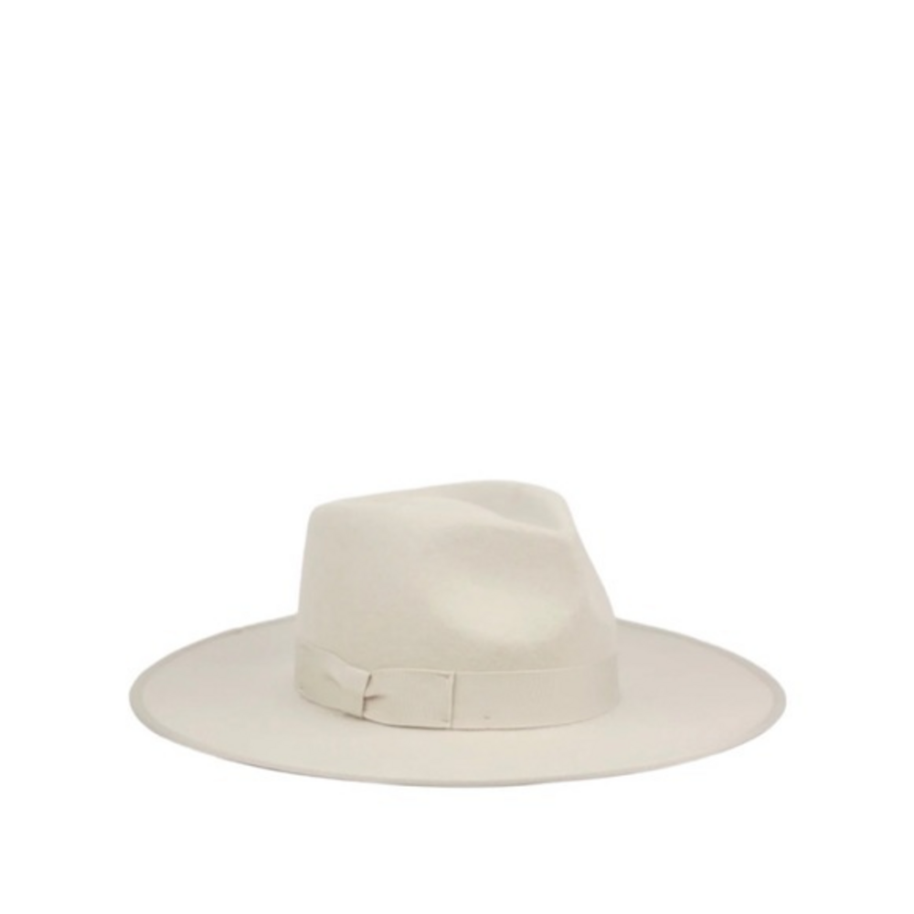 Olive & Pique Emerson Ivory White 100%‎ Wool Felt Rancher Western Style Hat